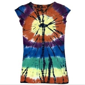 L.O.L. Vintage Tie Dye Hippie Gypsy Long Shirt XS